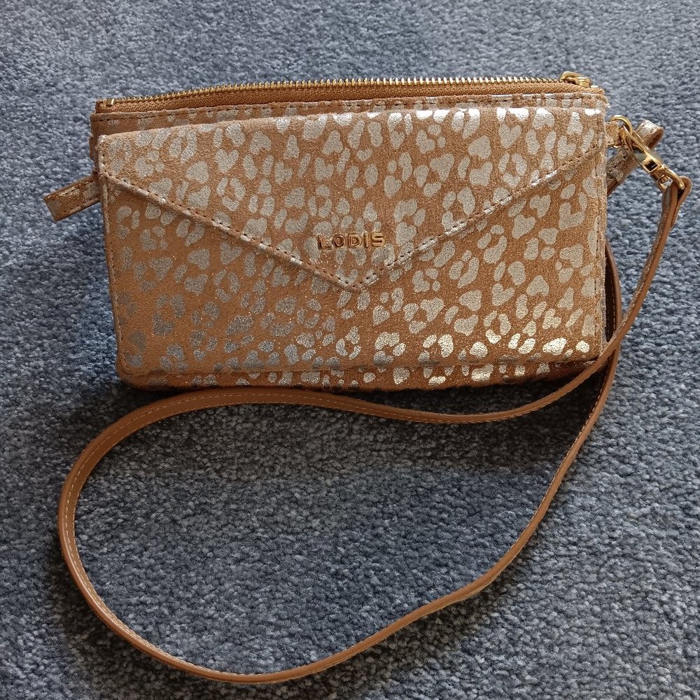 Lodis genuine leather crossbody wallet